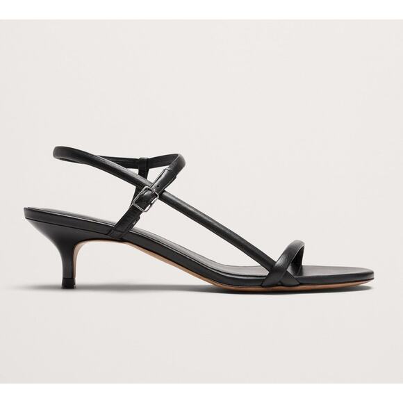 Banana Republic Terzo Leather Kitten-Heel Sandal Black Leather - 8 - Picture 1 of 6